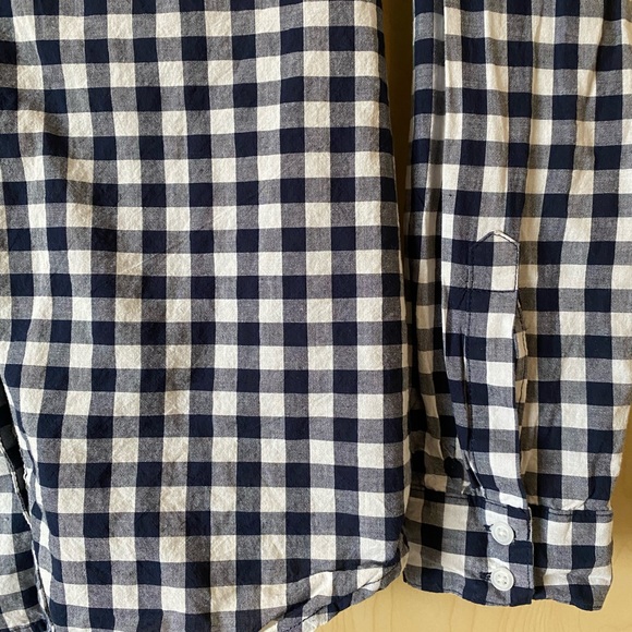 Maison Jules Gingham Button-Up Navy - Picture 5 of 5
